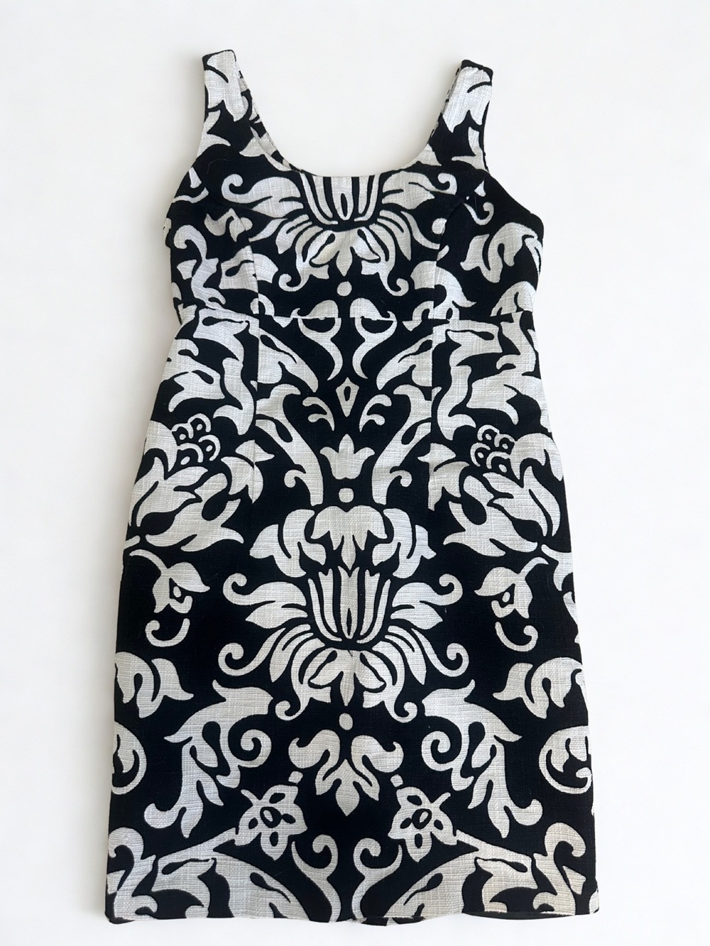 INC International Concepts Black and White Floral Textured Dress